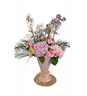 Zarafet ve Ak Orkide Aranjman